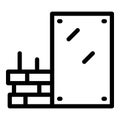 Brick drywall icon outline vector. Plaster house