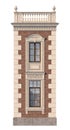 Brick facade of a classic-style house with windows. 3d rendering. Royalty Free Stock Photo