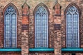 Brick facade of the old Catholic church