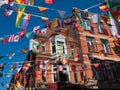 Brick facade in the trendy district at Temple Bar in Dublin