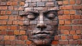 a brick face is shown on a wall Royalty Free Stock Photo