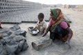 Brick factory in Saeberia, West Bengal, India Royalty Free Stock Photo