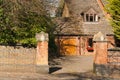 Brick family house driveway. Royalty Free Stock Photo