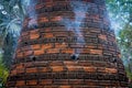 Brick firecracker oven in a big buddhist temple in Thailand Royalty Free Stock Photo