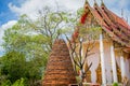 Brick firecracker oven in a big buddhist temple in Thailand Royalty Free Stock Photo