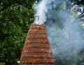 Brick firecracker oven in a big buddhist temple in Thailand Royalty Free Stock Photo