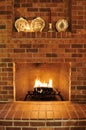 Brick Fireplace Royalty Free Stock Photo