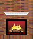 Brick Fireplace vector