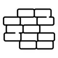 Brick firewall icon, outline style Royalty Free Stock Photo