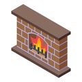 Brick furnace icon isometric vector. Fire house Royalty Free Stock Photo