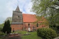 Brick gothic church and cemetery in Hohendorf