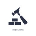 brick hammer icon on white background. Simple element illustration from construction concept Royalty Free Stock Photo