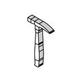 brick hammer tool isometric icon vector illustration