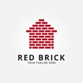 brick home company, industry logo vector illustration template logo design bricklayer
