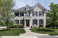 Brick home with front balcony Royalty Free Stock Photo