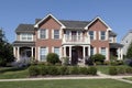 Brick home with front balcony Royalty Free Stock Photo