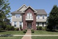 Brick home with front balcony Royalty Free Stock Photo