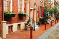 Brick hones of Elfreth Alley, Philadelphia, PA