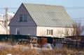 Brick house in the cottage in winter