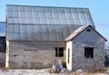 Brick house in the cottage in winter