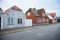 Brick house in Denmark on the road Royalty Free Stock Photo