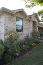 Brick house with garden and garage