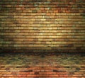 Brick house interior, basement background texture