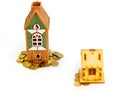 Houses and coins Royalty Free Stock Photo