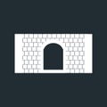 White Brick Wall Icon with black  window. Royalty Free Stock Photo