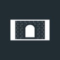 Brick Wall Icon with white window. Royalty Free Stock Photo