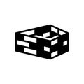 Black solid icon for Brick, wall and construction