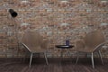 Brick interior with chairs Royalty Free Stock Photo