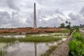 Brick kiln and monsoon cloudscape abstract photography