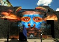 Brick Lane street in East London , the home of the graffiti artists Royalty Free Stock Photo