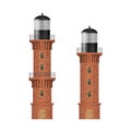 Brick lighthouse vector illustration isolated on white background Royalty Free Stock Photo