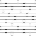 Brick line seamless pattern. Repeating black monochrome geometric tileable on white background. Repeated stripe trellis for design Royalty Free Stock Photo