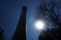 Brick-lined chimney from an old heating plant in Germany