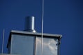 Brick-lined chimney from an old heating plant in Germany Royalty Free Stock Photo