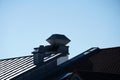 Brick-lined chimney from an old heating plant in Germany