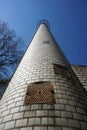 Brick-lined chimney from an old heating plant in Germany Royalty Free Stock Photo