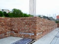 Brick masonry - construction site Royalty Free Stock Photo