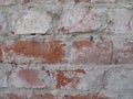 Brick masonry freed from plaster