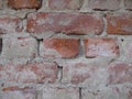 Brick masonry freed from plaster