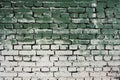 Brick old wall texture with gradient paint green white colors Royalty Free Stock Photo