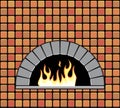 vector brick oven with empty hearth