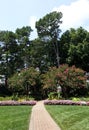 A Brick Path Leads into a Garden in Raleigh, North Carolina