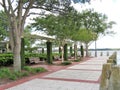 Brick pathway along the waterfront in Beaufort, South Carolina Royalty Free Stock Photo