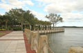 Brick pathway along the waterfront in Beaufort, South Carolina Royalty Free Stock Photo