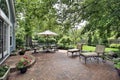 Brick patio of suburban home