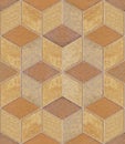 Brick pavement seamless texture - Terracotta floor with hexagonal and rhomboid shapes